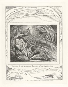 Toen antwoordde de Heer Job uit de Wervelwind, 1825 door William Blake